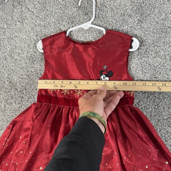 Disney Store Minnie Mouse Dress Sz 3 Snowflakes Stars Christmas Holiday Classic - Picture 3 of 16